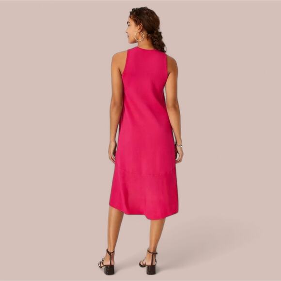 Ann Taylor Flounce Sleeveless Sweater Dress Size Large Bright Pink NWT - Picture 6 of 12
